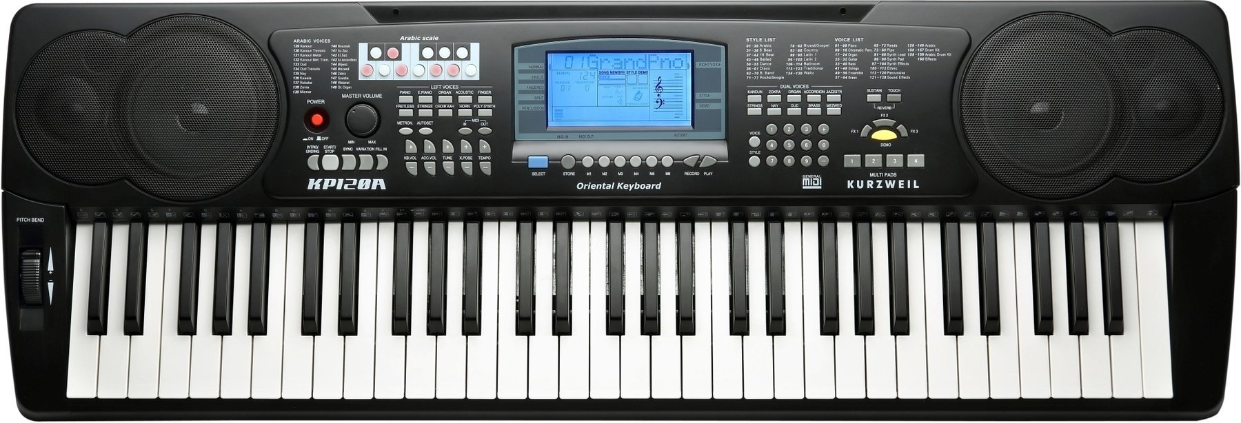 Keyboard met aanslaggevoeligheid Kurzweil KP120A
