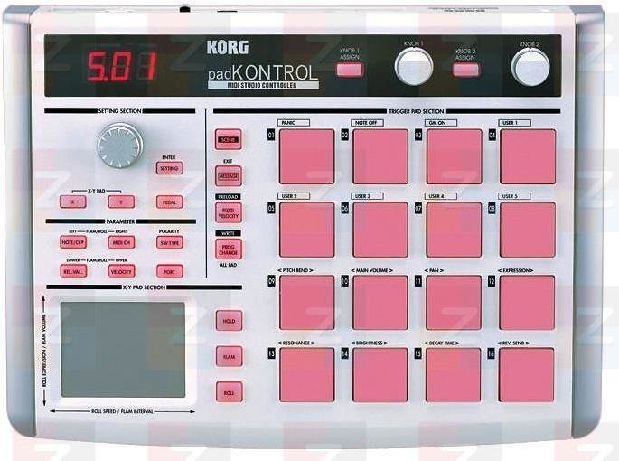 MIDI kontroler, MIDI ovládač Korg padKONTROL WH