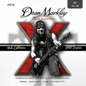 Cordes pour guitares électriques Dean Markley 2518 10-56 Helix HD Nick Catanese - 1