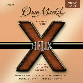 Guitar strings Dean Markley 2088 MED 13-56 Helix HD Acoustic Phos - 1