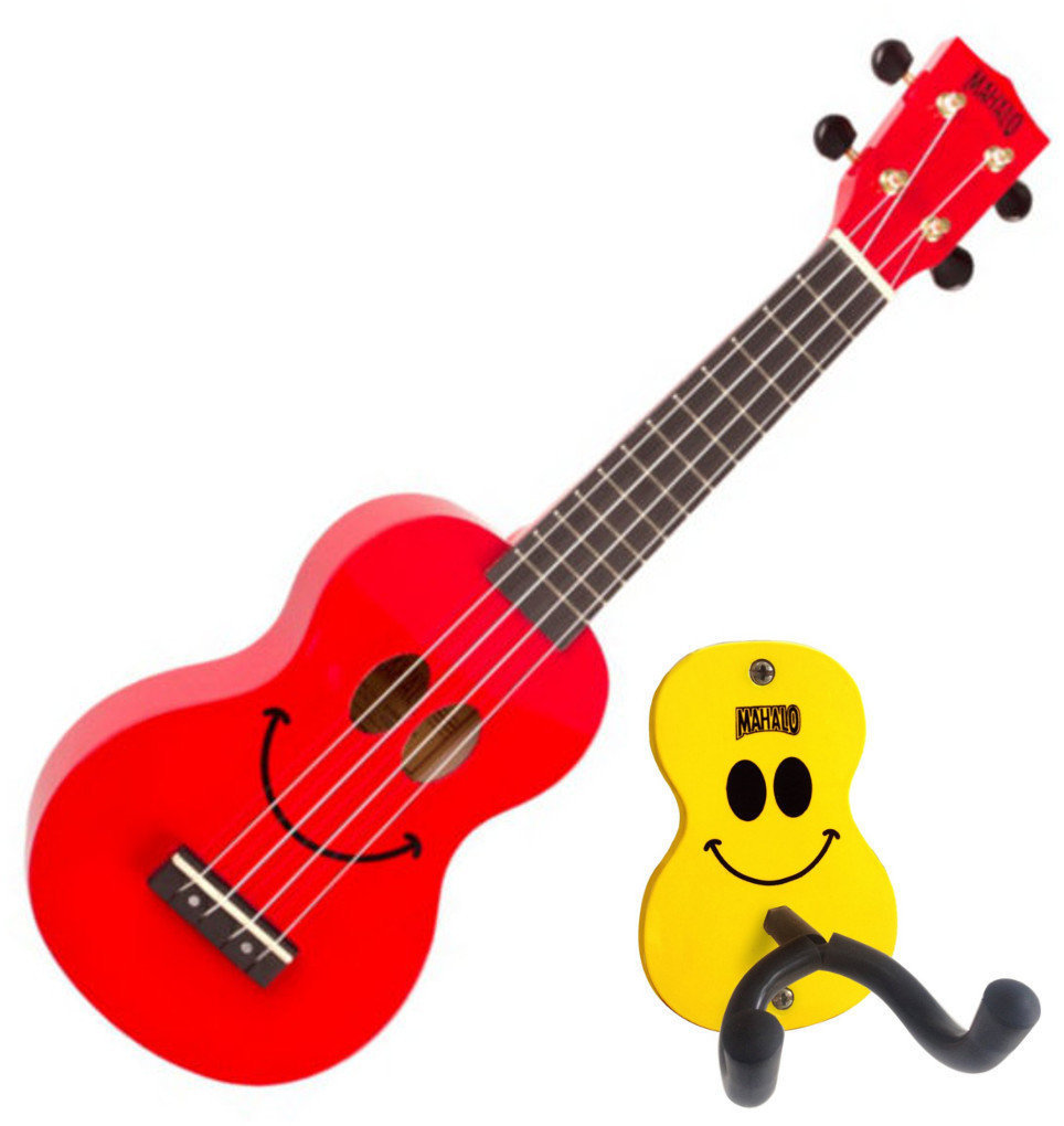 Szoprán ukulele Mahalo USMILE Red SET Szoprán ukulele