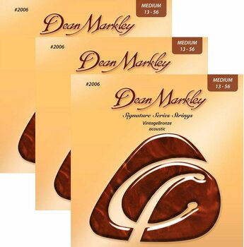 Струни за акустична китара Dean Markley 2006-3PK MED 13-56 VintageBronze Acoustic - 3 Pack - 1
