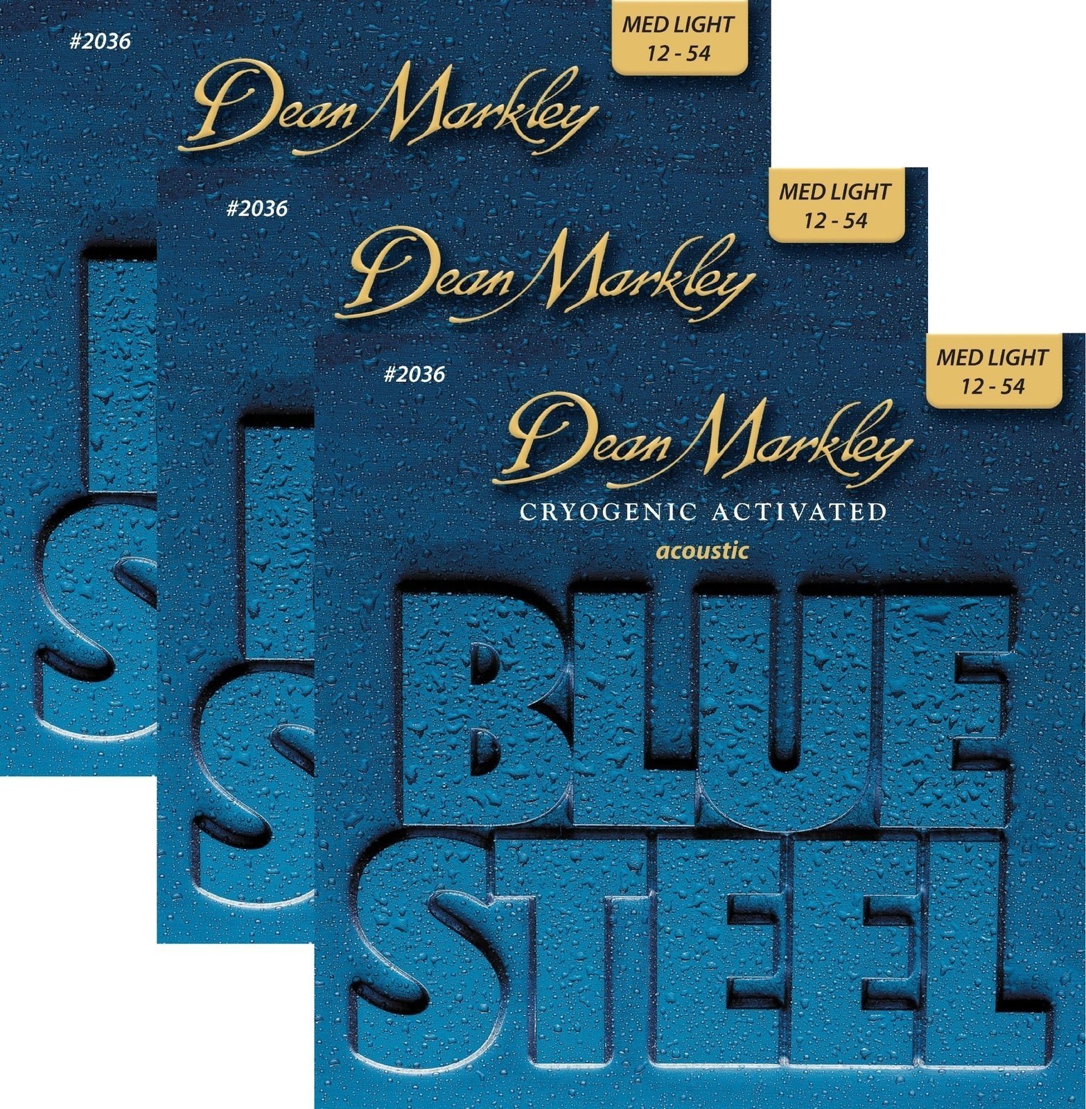 Snaren voor akoestische gitaar Dean Markley 2036-3PK ML 12-54 Blue Steel Acoustic - 3 Pack