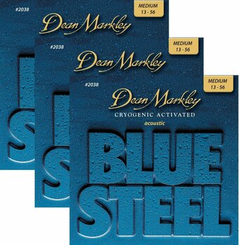 Snaren voor akoestische gitaar Dean Markley 2038-3PK MED 13-56 Blue Steel Acoustic - 3 Pack - 1