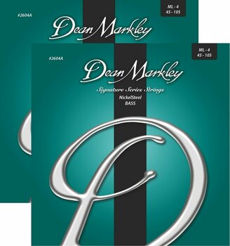 Snaren voor basgitaar Dean Markley 2604A-2PK ML 45-105 NickelSteel Bass - 2 Pack - 1