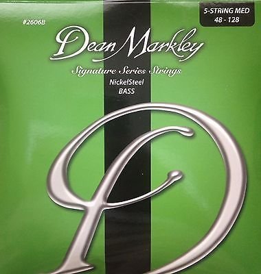 Struny pre 5-strunovú basgitaru Dean Markley 2606B 5MED 48-128 NickelSteel