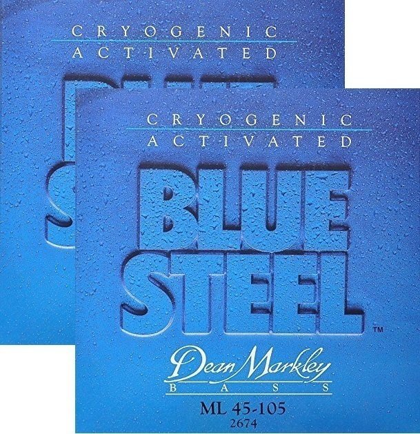 Snaren voor basgitaar Dean Markley 2674-2PK ML 45-105 Blue Steel Bass - 2 Pack