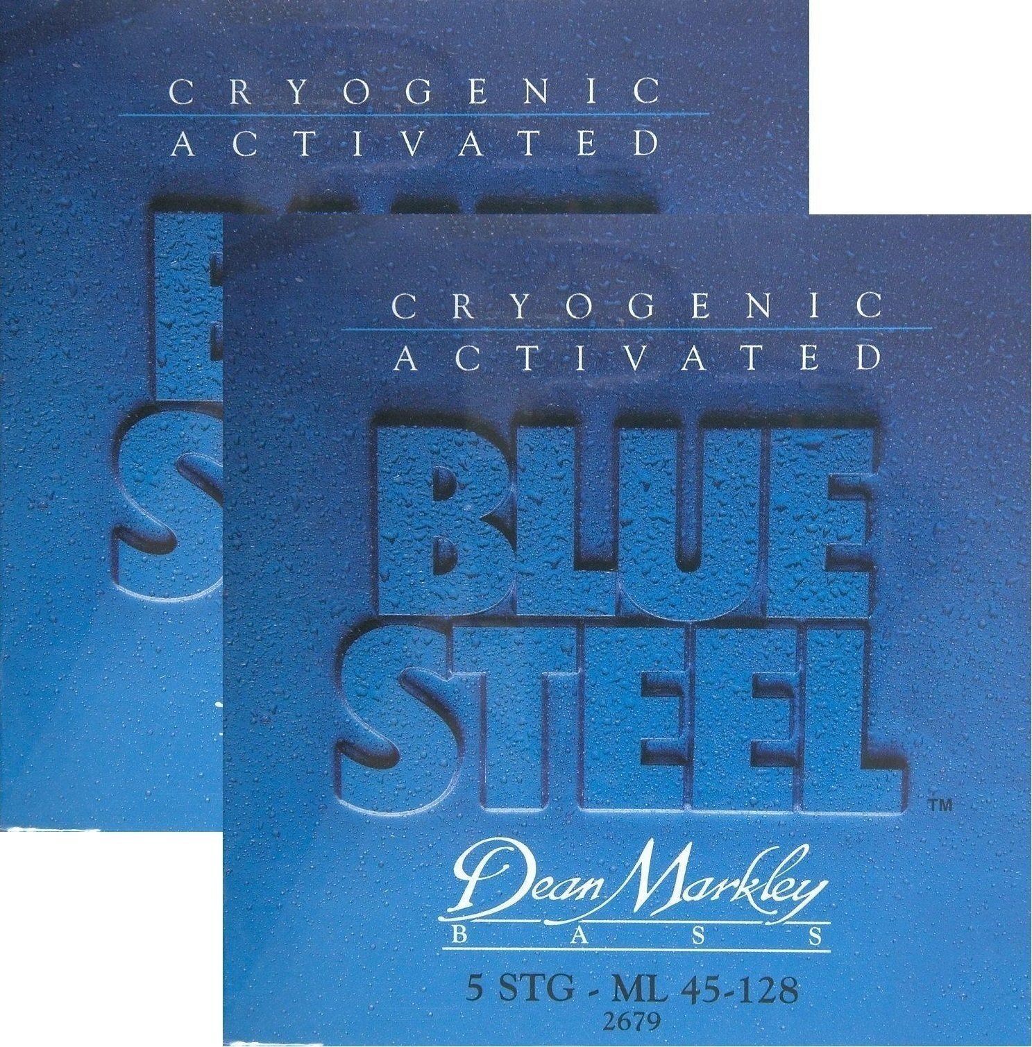 Set de 5 corzi pentru bas Dean Markley 2679-2PK 5ML 45-128 Blue Steel Bass - 2 Pack