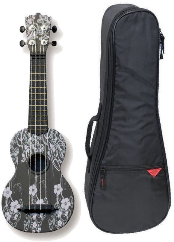 Soprano ukulele Pasadena WU-21F7-BK SET Soprano ukulele Floral Black
