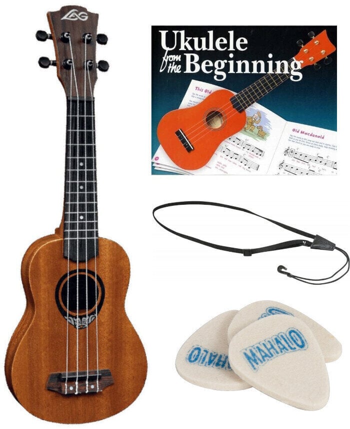 Szoprán ukulele LAG TKU110S SET Szoprán ukulele Natural Satin