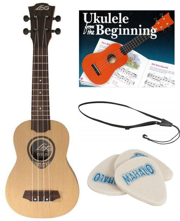 Soprano ukulele LAG TKU130S SET Soprano ukulele Natural
