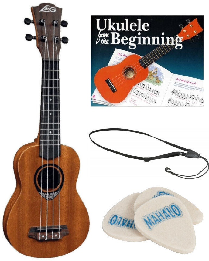 Sopránové ukulele LAG TKU10S SET Sopránové ukulele Natural