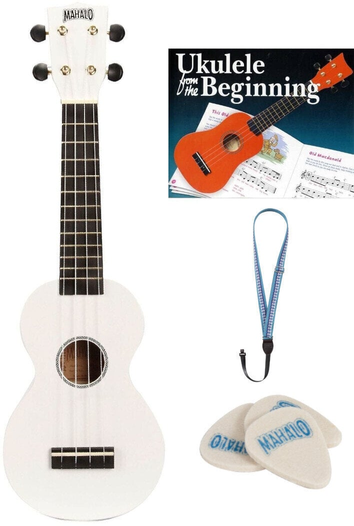 Sopránové ukulele Mahalo MR1-WT SET Sopránové ukulele Bílá