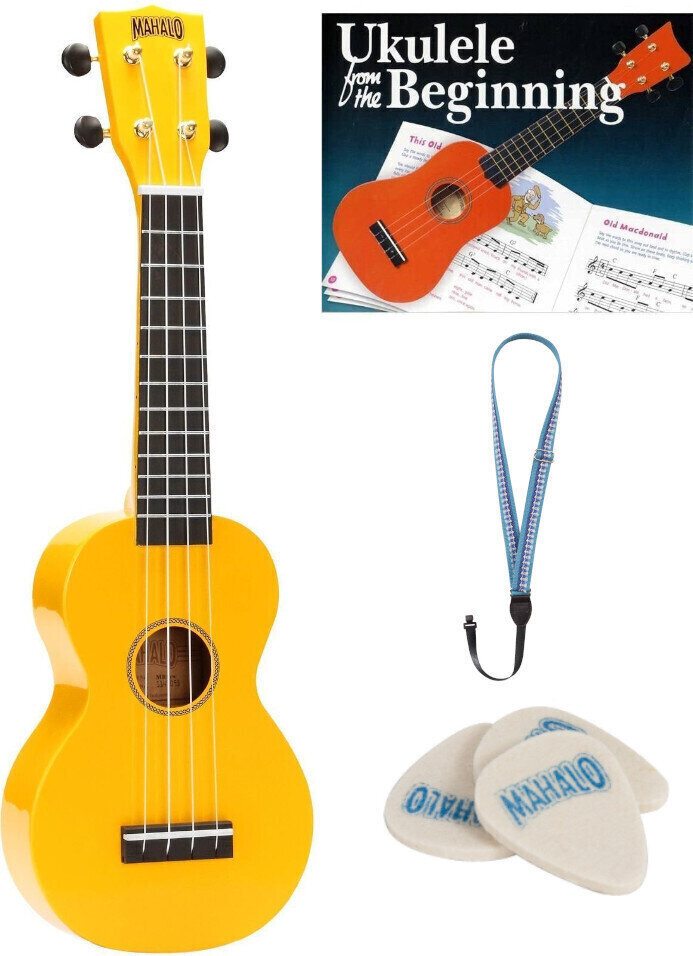 Soprano ukulele Mahalo MR1-YW SET Soprano ukulele Rumena