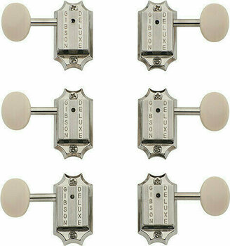 Guitar Tuning Machines Gibson Deluxe White Button T Set Nickel - 1