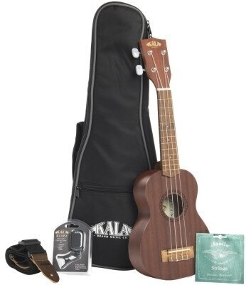 Ukulélé soprano Kala Satin Mahogany Soprano Ukulele Starter Kit