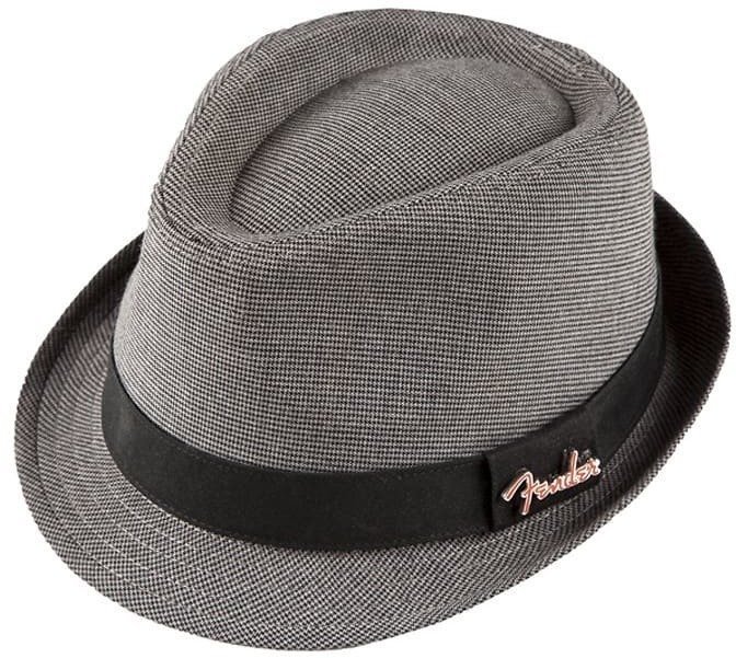 Hat Fender Unisex Black/Gray Houndstooth Fedora Hat Black S/M
