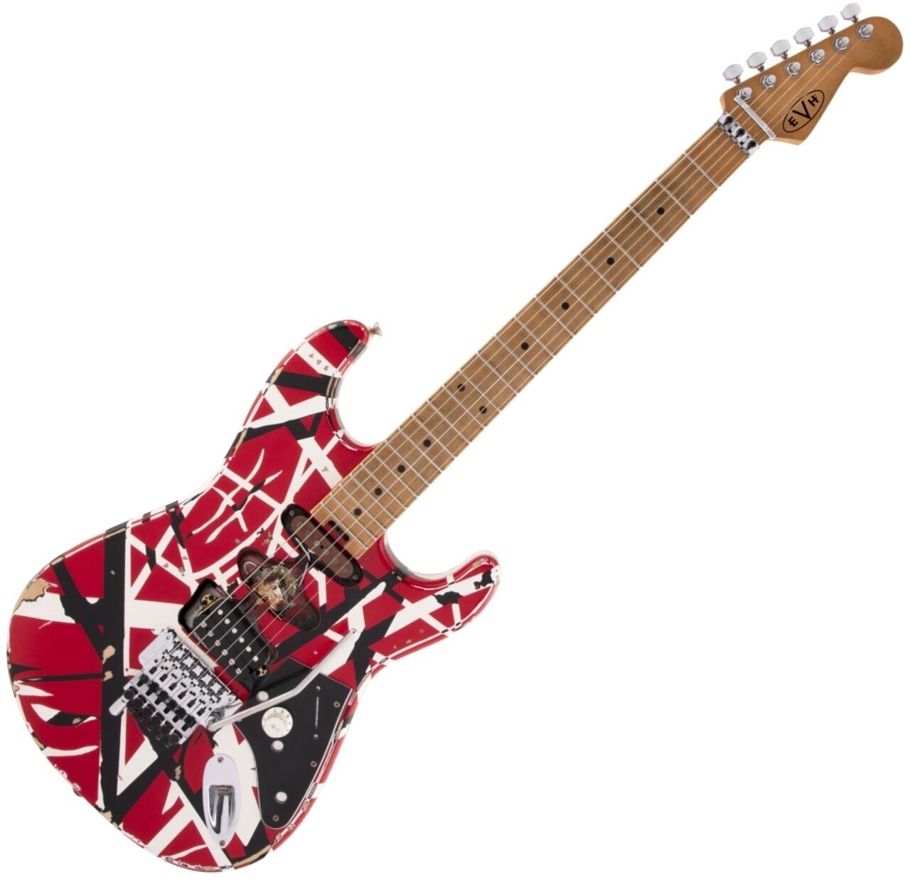 Elektriska gitarrer EVH Frankie Striped MN Red/White/Black