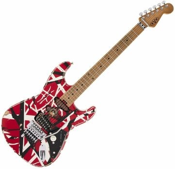 Electric guitar EVH Frankie Striped MN Red/White/Black - 1
