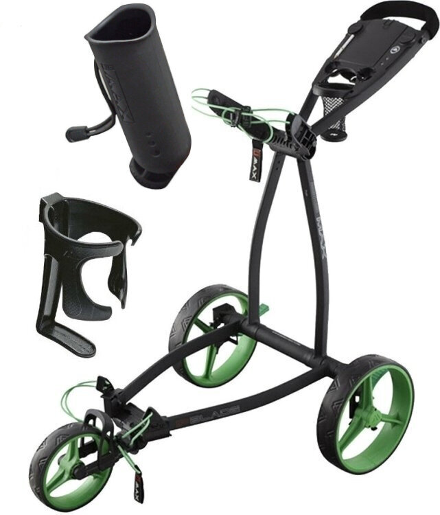 Handmatige golftrolley Big Max Blade IP Deluxe SET Phantom/Lime Handmatige golftrolley