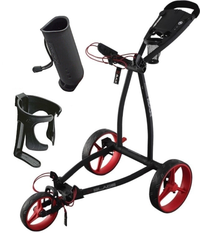 Ръчна количка за голф Big Max Blade IP Deluxe SET Phantom/Red Ръчна количка за голф