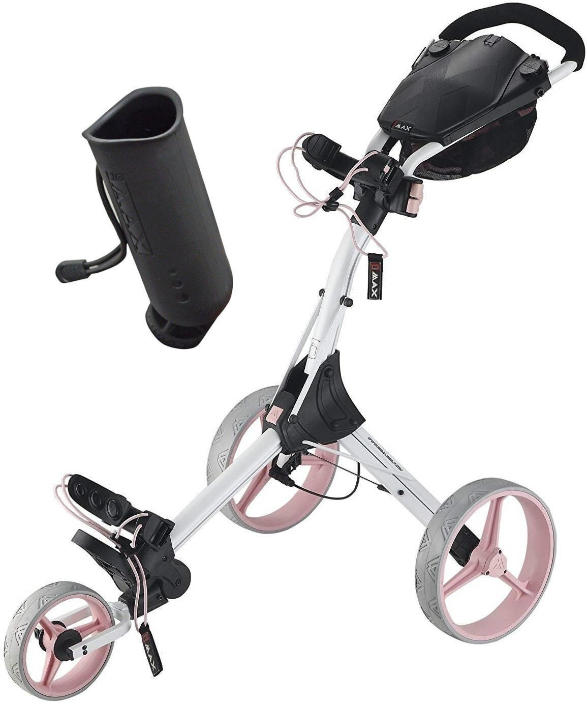 Wózek golfowy ręczny Big Max IQ+ SET White/Pink/Grey Wózek golfowy ręczny