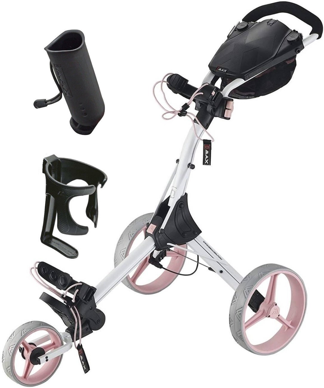 Ručna kolica za golf Big Max IQ+ Deluxe SET White/Pink/Grey Ručna kolica za golf