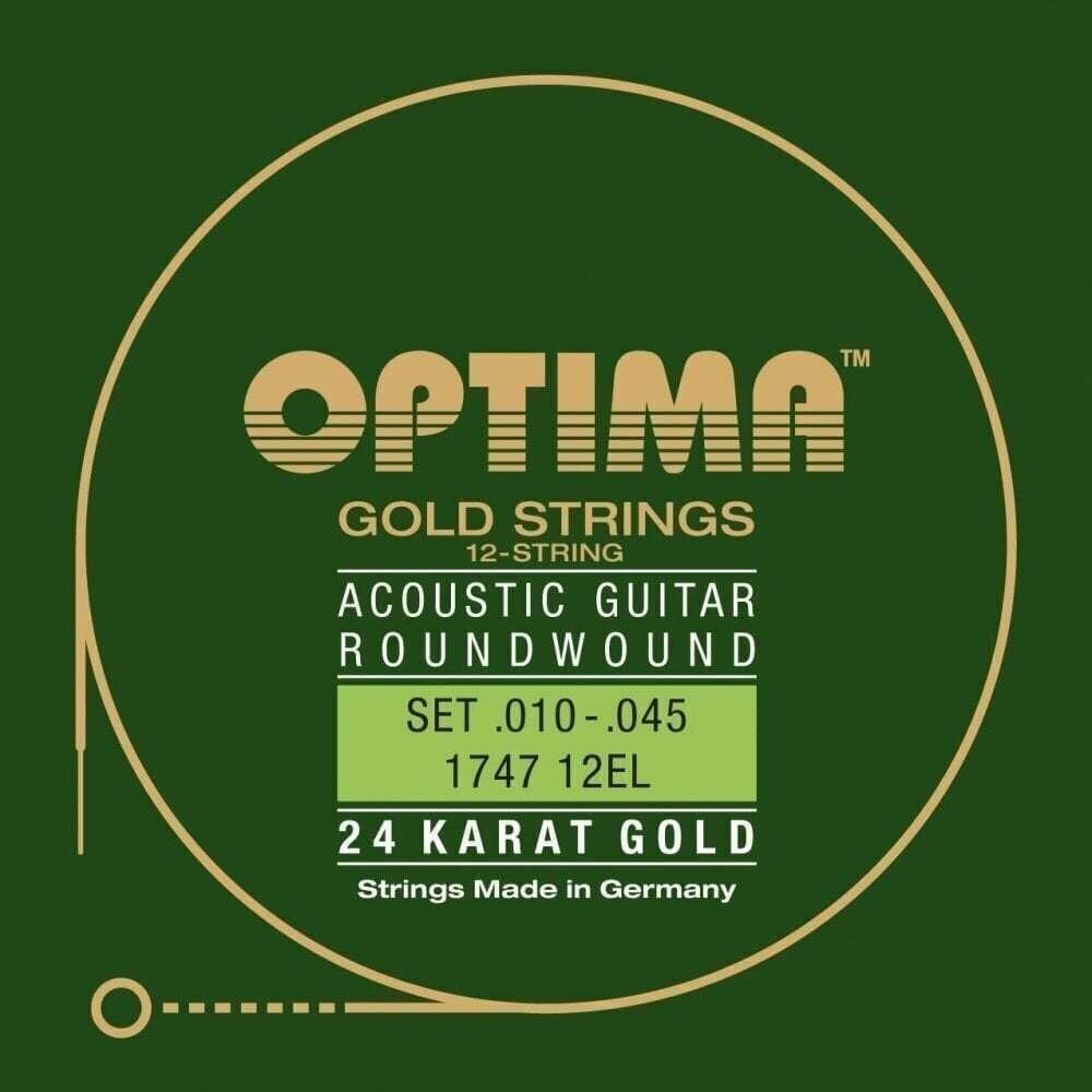 Струни за акустична китара Optima 1747-12EL 24K Gold Acoustics