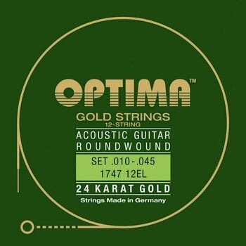 Струни за акустична китара Optima 1747-12EL 24K Gold Acoustics - 1
