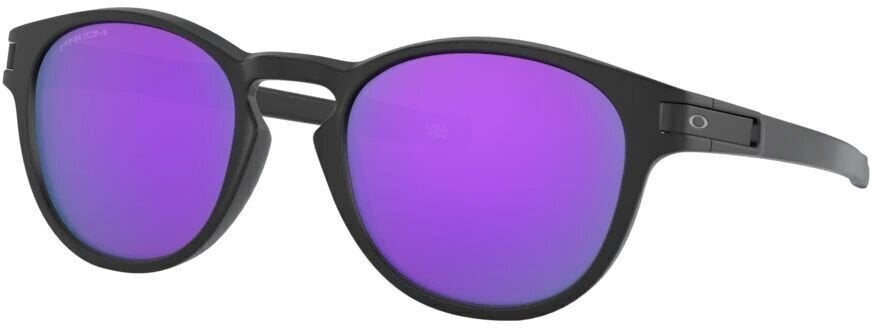 Photos - Sunglasses Oakley Latch 92655553 Matte Black/Prizm Violet M Lifestyle Glasses 