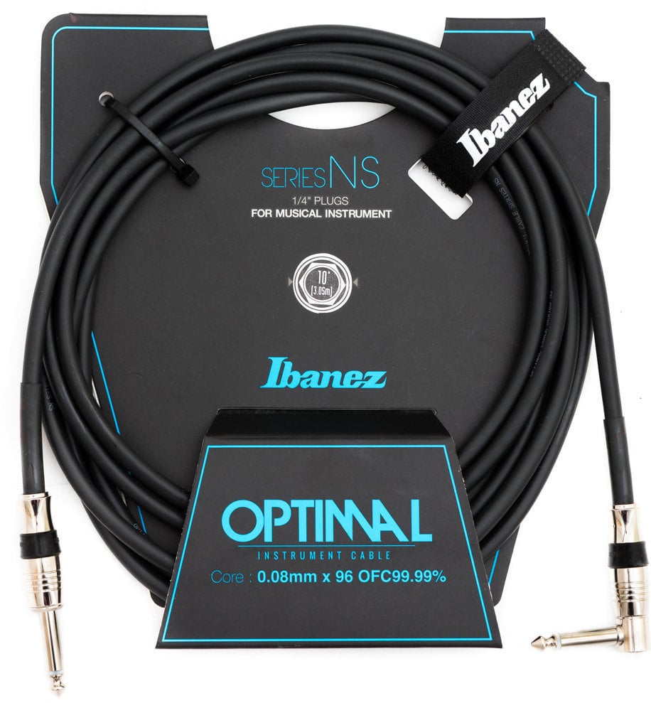 Câble pour instrument Ibanez NS10L Noir 3 m Droit - Angle