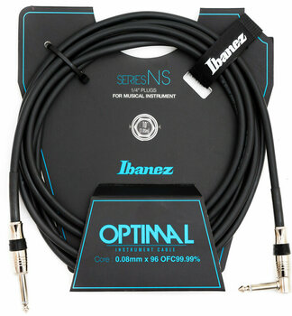 Инструментален кабел Ibanez NS10L Черeн 3 m Директен - Ъглов - 1