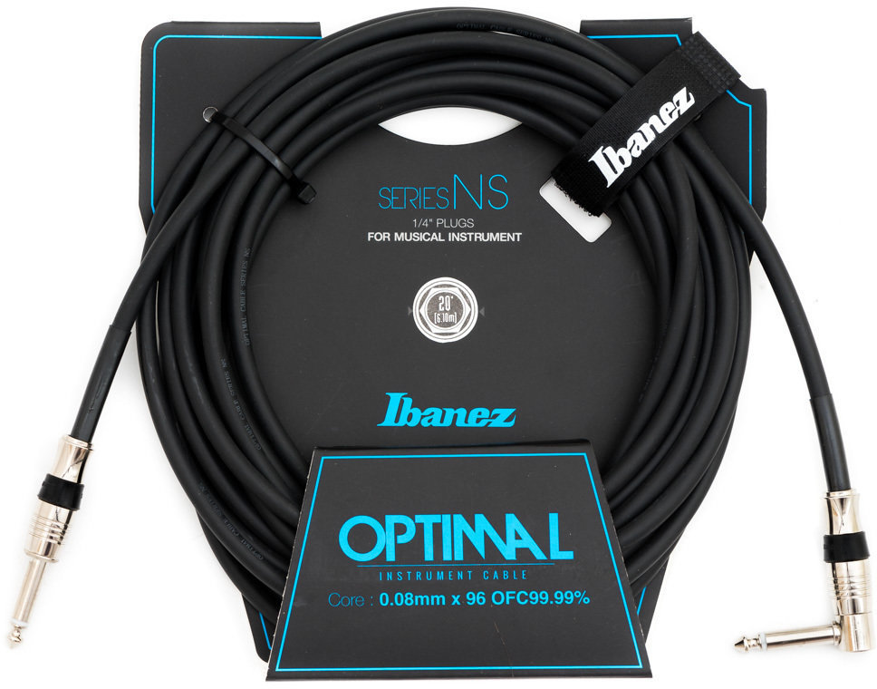 Câble pour instrument Ibanez NS20L Noir 6 m Droit - Angle