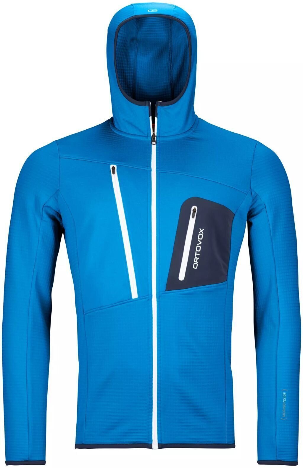 Hættetrøje til udendørs brug Ortovox Fleece Grid M Safety Blue L Hættetrøje til udendørs brug