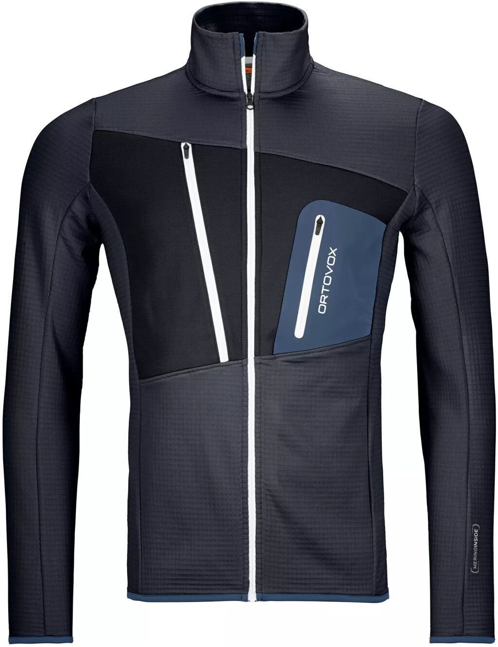Outdoor Jacket Ortovox Fleece Grid M Black Steel L Outdoor Jacket
