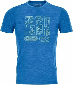 Friluftsliv T-shirt Ortovox 120 Cool Tec Puzzle M Safety Blue Blend M T-shirt - 1