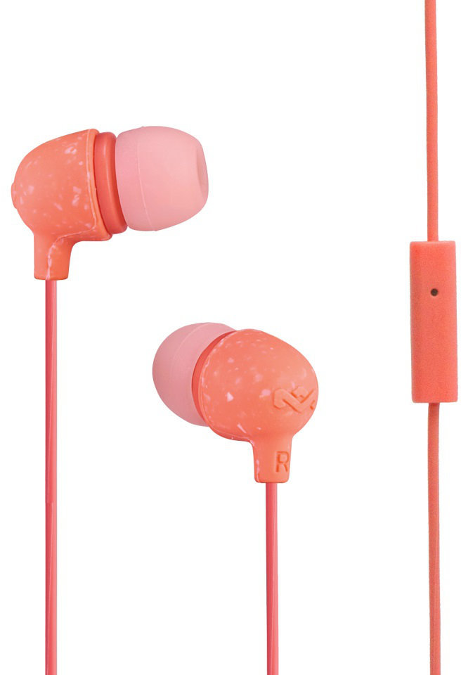 In-Ear Headphones House of Marley Little Bird 1-Button Remote with Mic Peach
