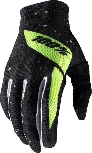 Cyklistické rukavice 100% Celium Gloves Black/Fluo Yellow XL Cyklistické rukavice