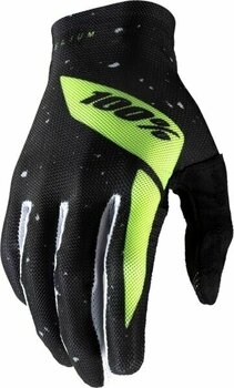 Cyklistické rukavice 100% Celium Gloves Black/Fluo Yellow XL Cyklistické rukavice - 1
