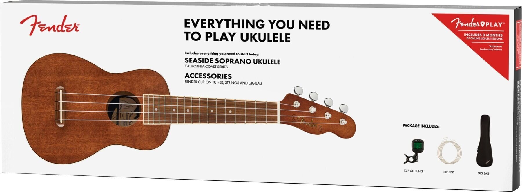 Sopránové ukulele Fender Seaside NAT Sopránové ukulele Natural