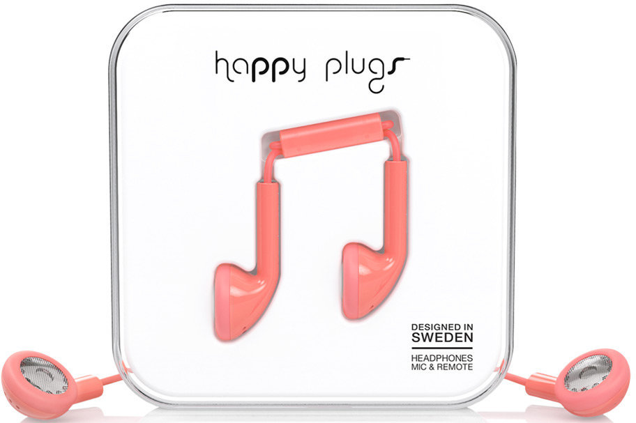 In-Ear Headphones Happy Plugs Earbud Coral