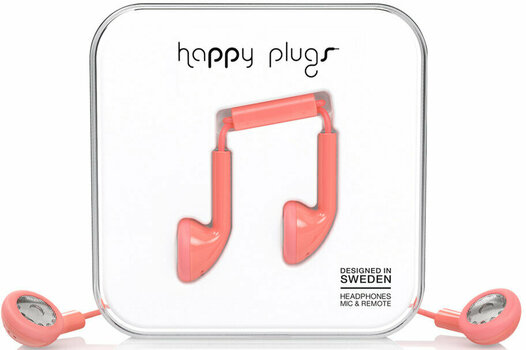 In-Ear Fejhallgató Happy Plugs Earbud Coral - 1