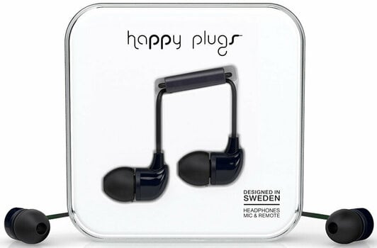 En la oreja los auriculares Happy Plugs In-Ear Black - 1