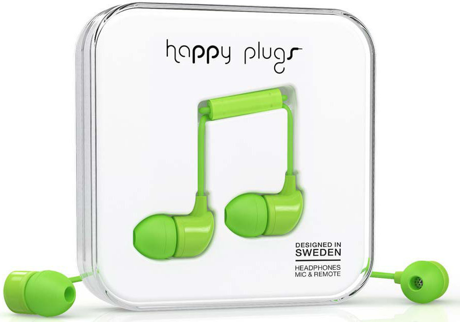 In-ear hörlurar Happy Plugs In-Ear Green