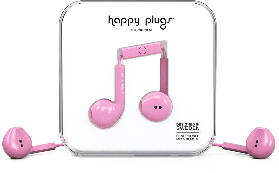 U-uho slušalice Happy Plugs Earbud Plus Pink