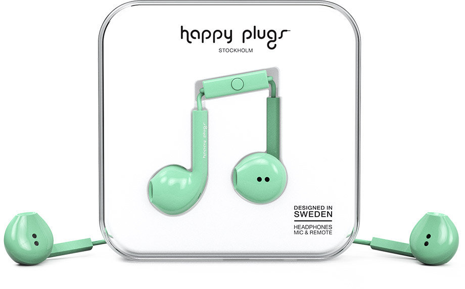 Căști In-Ear standard Happy Plugs Earbud Plus Mint