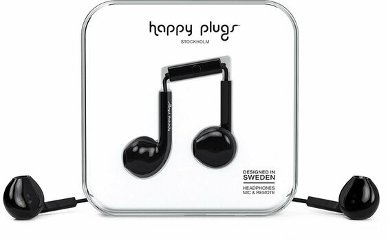 In-ear hörlurar Happy Plugs Earbud Plus Svart - 1