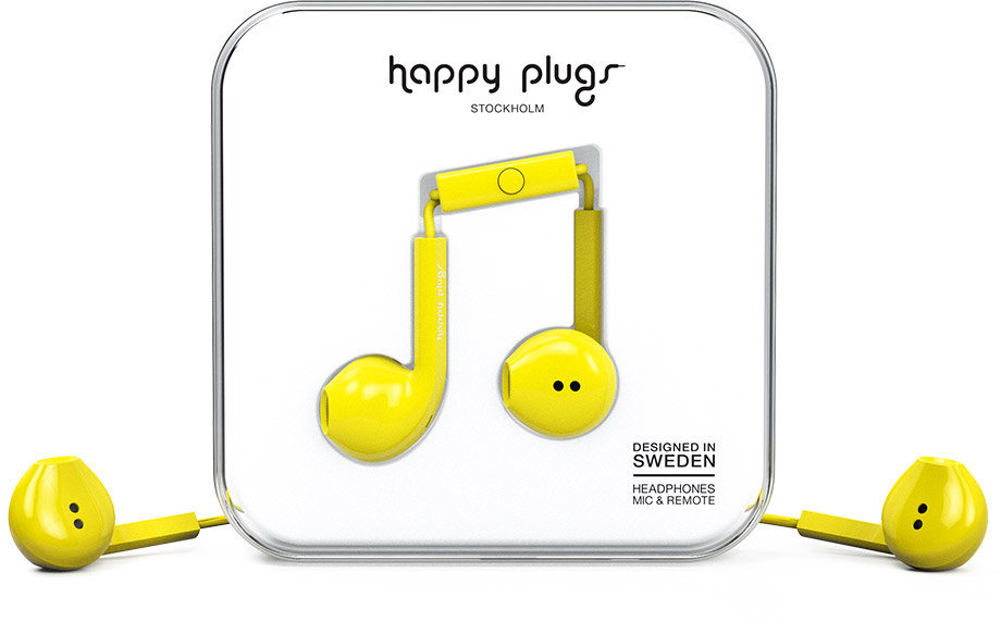 In-Ear-hovedtelefoner Happy Plugs Earbud Plus Yellow