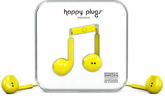 In-ear hörlurar Happy Plugs Earbud Plus Yellow - 1