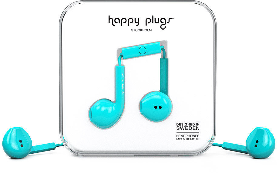 In-ear hörlurar Happy Plugs Earbud Plus Turquoise